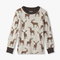 Pine Brush Stags Cotton Pajama Set