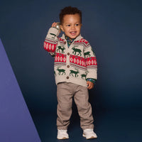 Baby & Toddler Winter Elk Shawl Collar Cardigan