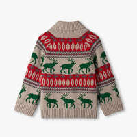 Baby & Toddler Winter Elk Shawl Collar Cardigan