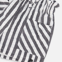 Striped Seersucker Short Black