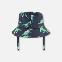 Beach Hat Grey Printed Dinosaurs