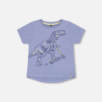 Organic Cotton T-Shirt With Print Blue