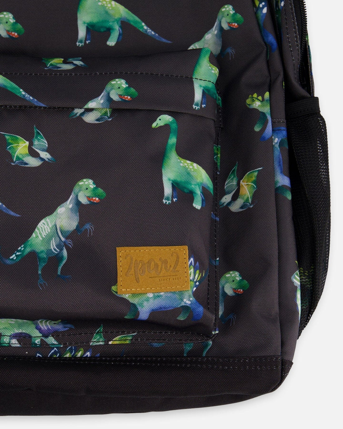 School Bag Grey Printed Dinosaurs