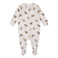 Highland Cow Print on Crème LunaKnit Sleeper