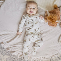 Highland Cow Print on Crème LunaKnit Sleeper