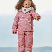 One Piece Baby Hooded Snowsuit Printed Vintage Flowers Designed For Car Seat