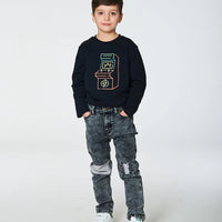 Long Sleeve T-Shirt With Print Black