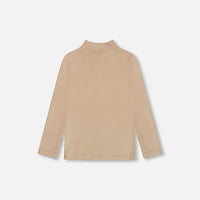 Super Soft Brushed Mock Neck Top Medium Beige