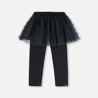 Leggings With Tulle Skirt Black