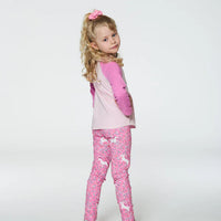 Printed Leggings Pink With Unicorn