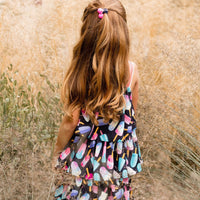 Printed Tiered Dress Ice Lollipops And Black