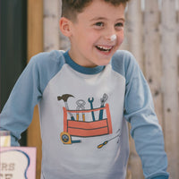 Organic Cotton Long Sleeve Top And Pants Two-Piece Pajama Set Tools