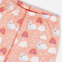 Organic Cotton Tank Top And Shorts Pajama Set Rainbow