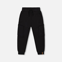 French Terry Sweatpants With Side Pockets Black