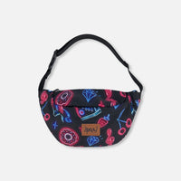 Printed Fanny Pack Black And Blue And Pink Items