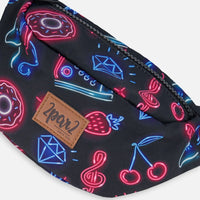 Printed Fanny Pack Black And Blue And Pink Items