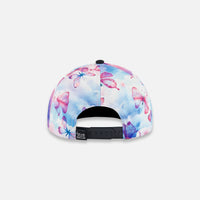 Printed Cap Butterflies On Multicolored And Black Background