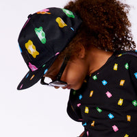 Printed Cap Black And Multicolored Gummies