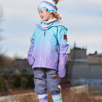 3-In-1 Mid-Season Outerwear Set Turquoise And Mauve Gradient