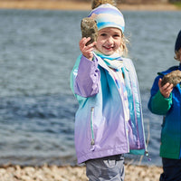 3-In-1 Mid-Season Outerwear Set Turquoise And Mauve Gradient