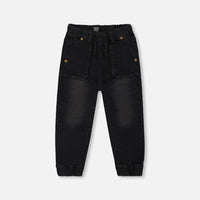 French Terry Denim Jogger Pant Black Jeans