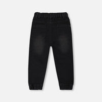French Terry Denim Jogger Pant Black Jeans