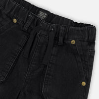 French Terry Denim Jogger Pant Black Jeans