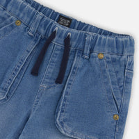 French Terry Denim Jogger Pant Denim Blue