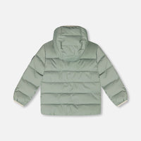 Compressible Winter Puffy Coat Designed For Car Seat Sage Green