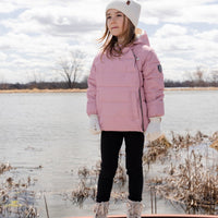 Compressible Winter Puffy Coat Designed For Car Seat Dusty Pink