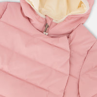 Compressible Winter Puffy Coat Designed For Car Seat Dusty Pink