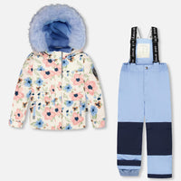 Two-Piece Discover Snowsuit With Printed Jacket Light Blue