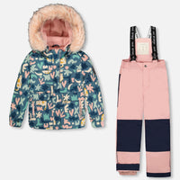Two-Piece Discover Snowsuit With Printed Jacket Dusty Pink