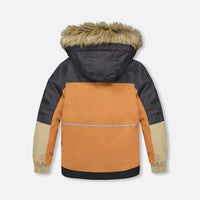 Two-Piece Play Snowsuit With Colorblocked Jacket Black