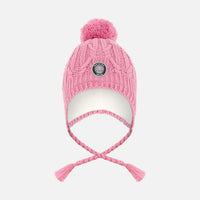 Lined Winter Hat With Pompom Pink
