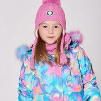 Lined Winter Hat With Pompom Pink