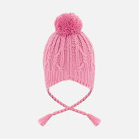 Lined Winter Hat With Pompom Pink
