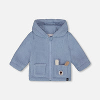 Plush Hooded Jacket Light Blue