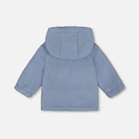 Plush Hooded Jacket Light Blue
