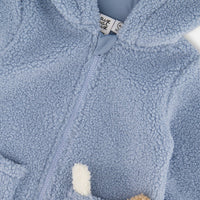 Plush Hooded Jacket Light Blue