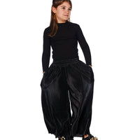 Wide Leg Pleated Pants Black