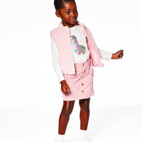 Corduroy Puffy Sleeveless Vest Dusty Pink