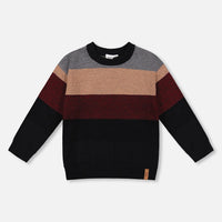 Color Block Knit Sweater Red And Black
