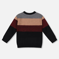 Color Block Knit Sweater Red And Black