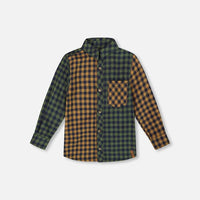 Long Sleeve Flannel Shirt Yellow And Green Plaid