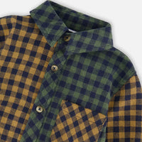 Long Sleeve Flannel Shirt Yellow And Green Plaid