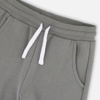 Fleece Sweatpants With Cargo Pockets Gray Green