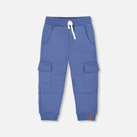 Fleece Sweatpants With Cargo Pockets Blue
