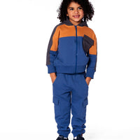 Fleece Sweatpants With Cargo Pockets Blue