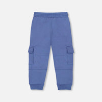 Fleece Sweatpants With Cargo Pockets Blue